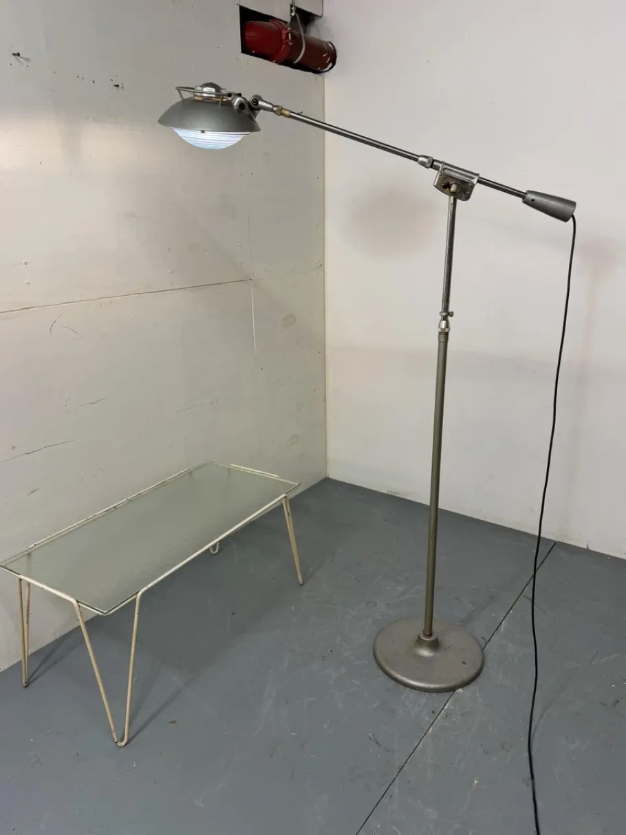 Best Pamono Mid-Century Modernist French Industrial Steel Floor Lamp from Ferdinand Solère, 1950s
