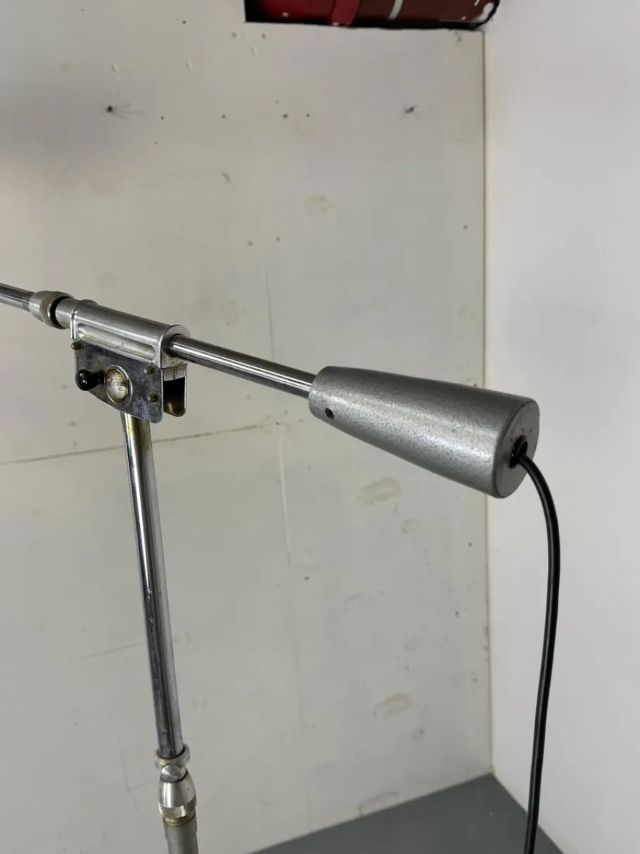 Best Pamono Mid-Century Modernist French Industrial Steel Floor Lamp from Ferdinand Solère, 1950s