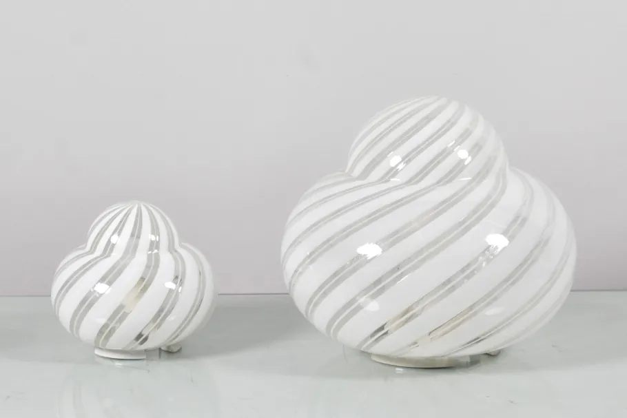 Best Pamono Mid-Century Murano Glass and Metal Table Lamps by F. Fabbian, Italy, 1970s, Set of 2