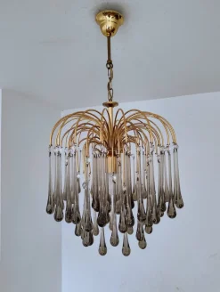 Best Pamono Mid-Century Murano Glass Teardrop Chandelier, 1970s