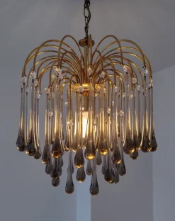 Best Pamono Mid-Century Murano Glass Teardrop Chandelier, 1970s