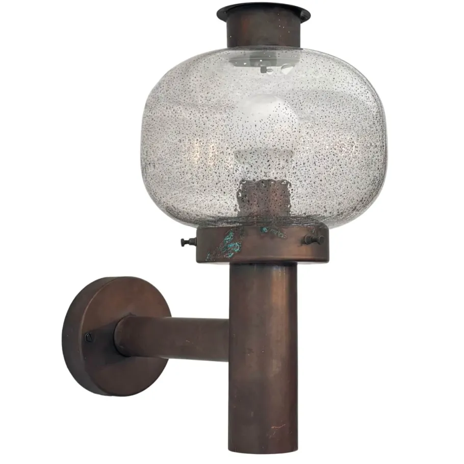 Best Pamono Mid-Century Outdoor Facade Lamp in Copper and Glass from Fagerhult, Sweden, 1970s