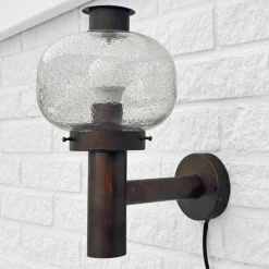 Best Pamono Mid-Century Outdoor Facade Lamp in Copper and Glass from Fagerhult, Sweden, 1970s