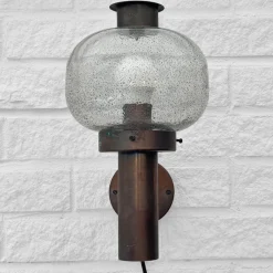 Best Pamono Mid-Century Outdoor Facade Lamp in Copper and Glass from Fagerhult, Sweden, 1970s
