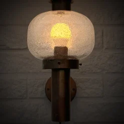 Best Pamono Mid-Century Outdoor Facade Lamp in Copper and Glass from Fagerhult, Sweden, 1970s