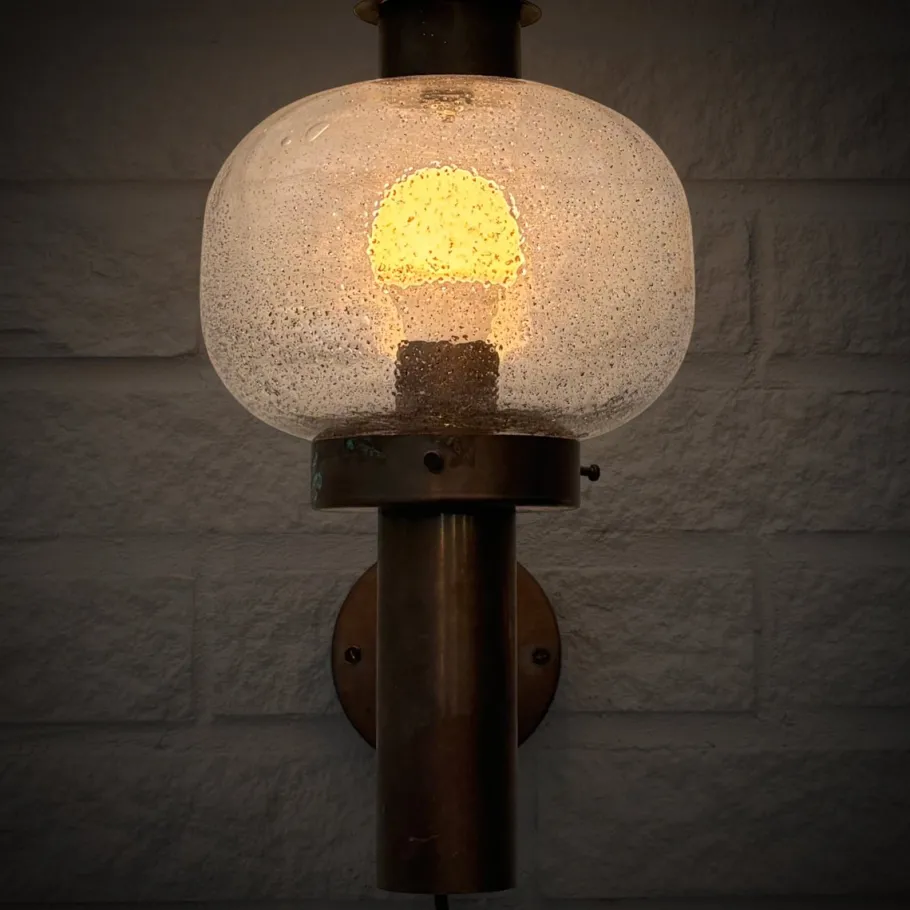 Best Pamono Mid-Century Outdoor Facade Lamp in Copper and Glass from Fagerhult, Sweden, 1970s