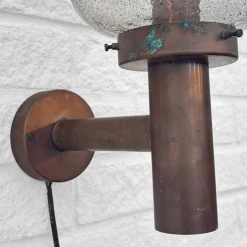 Best Pamono Mid-Century Outdoor Facade Lamp in Copper and Glass from Fagerhult, Sweden, 1970s