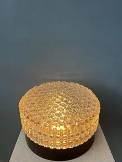 Best Pamono Mid-Century Patterned Glass Flush Mount