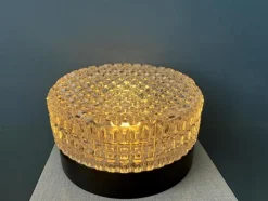 Best Pamono Mid-Century Patterned Glass Flush Mount