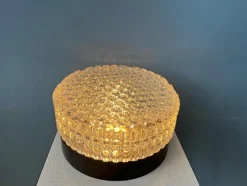 Best Pamono Mid-Century Patterned Glass Flush Mount