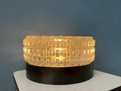 Best Pamono Mid-Century Patterned Glass Flush Mount