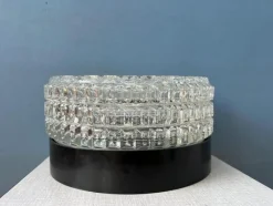 Best Pamono Mid-Century Patterned Glass Flush Mount