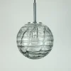 Best Pamono Mid-Century Pendant Lamp in Clear and Smoke Grey Glass and Metal from Doria-Leuchten, 1960s-1970s