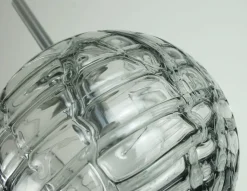 Best Pamono Mid-Century Pendant Lamp in Clear and Smoke Grey Glass and Metal from Doria-Leuchten, 1960s-1970s