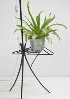 Discount Pamono Mid-Century Plissé Floor Lamp with Stand, 1950s