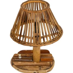 Clearance Pamono Mid-Century Rattan and Bamboo Table Lamp in the style of Louis Sognot, Italy, 1960s