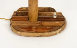 Clearance Pamono Mid-Century Rattan and Bamboo Table Lamp in the style of Louis Sognot, Italy, 1960s