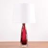 Clearance Pamono Mid-Century Red Crystal Glass Table Lamp by Carl Fagerlund for Orrefors, Sweden, 1960s