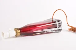 Clearance Pamono Mid-Century Red Crystal Glass Table Lamp by Carl Fagerlund for Orrefors, Sweden, 1960s