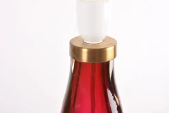 Clearance Pamono Mid-Century Red Crystal Glass Table Lamp by Carl Fagerlund for Orrefors, Sweden, 1960s