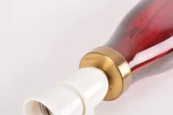 Clearance Pamono Mid-Century Red Crystal Glass Table Lamp by Carl Fagerlund for Orrefors, Sweden, 1960s