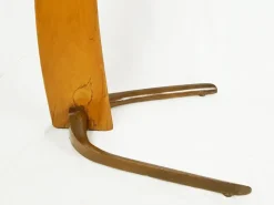 Best Pamono Mid-Century Rispal Style Floor Lamp in Curved Wood and Brass from Valzania, 1940s