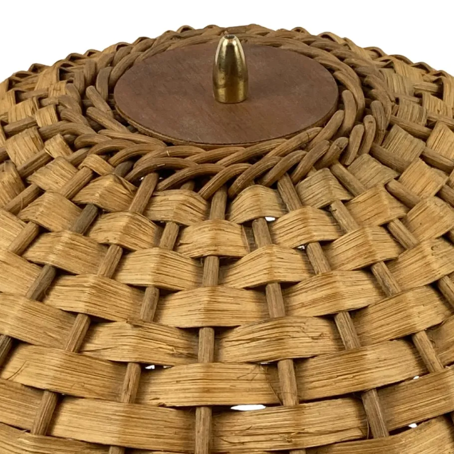 Pamono Mid-Century Scandinavian Rattan Wicker Mushroom Floor Lamp, 1960s