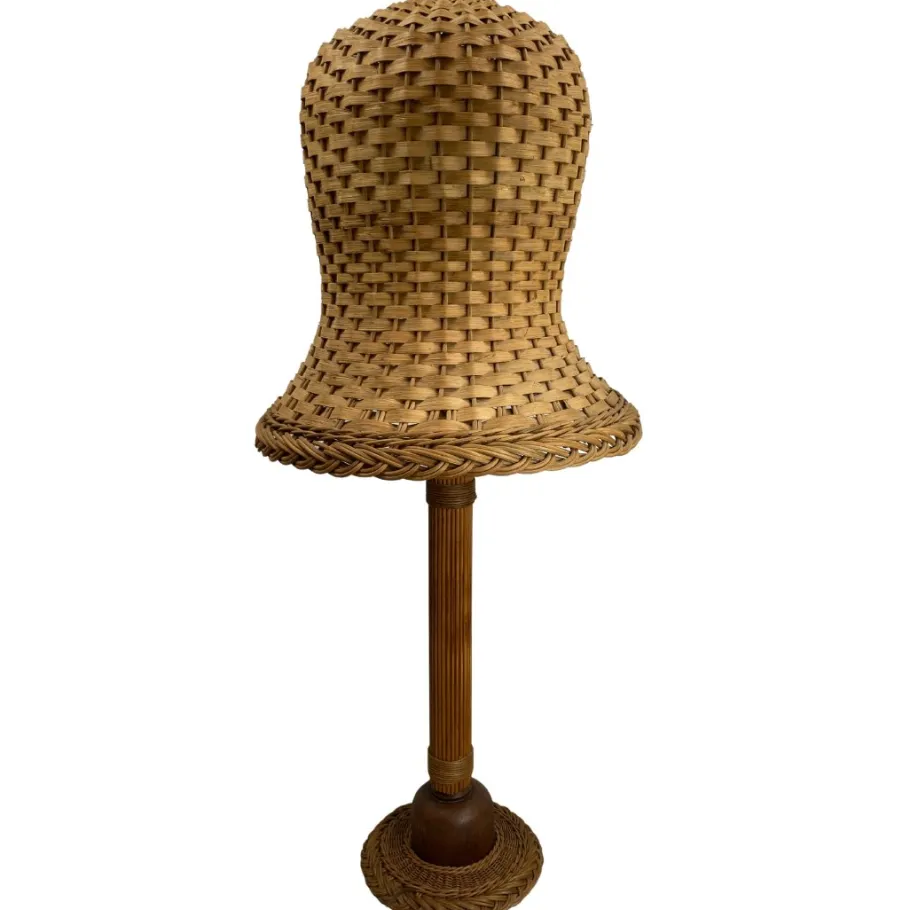 Pamono Mid-Century Scandinavian Rattan Wicker Mushroom Floor Lamp, 1960s