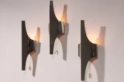 Best Pamono Mid-Century Silver Wall Lamp by Wilhelm Braun Feldweg for Doria Leuchten, Germany, 1960, Set of 3