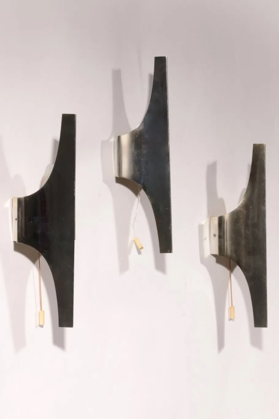 Best Pamono Mid-Century Silver Wall Lamp by Wilhelm Braun Feldweg for Doria Leuchten, Germany, 1960, Set of 3