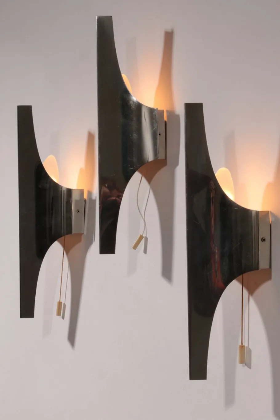 Best Pamono Mid-Century Silver Wall Lamp by Wilhelm Braun Feldweg for Doria Leuchten, Germany, 1960, Set of 3