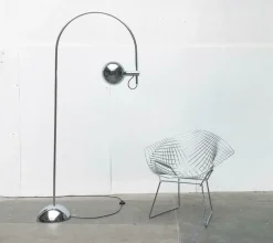 Pamono Mid-Century Space Age Metal Chrome Arc Floor Lamp from Cosack, 1960s