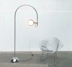 Pamono Mid-Century Space Age Metal Chrome Arc Floor Lamp from Cosack, 1960s