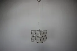 Best Pamono Mid-Century Square Clear Glass Pendant attributed to Kamenicky Šenov, Czechoslovakia, 1960s