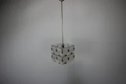Best Pamono Mid-Century Square Clear Glass Pendant attributed to Kamenicky Šenov, Czechoslovakia, 1960s