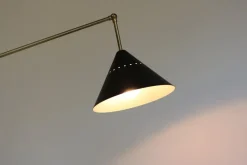 Online Pamono Mid-Century Stilnovo Style Floor Lamp in Carrara Marble & Black Brass, 1950s