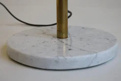 Online Pamono Mid-Century Stilnovo Style Floor Lamp in Carrara Marble & Black Brass, 1950s