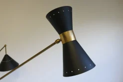 Online Pamono Mid-Century Stilnovo Style Floor Lamp in Carrara Marble & Black Brass, 1950s