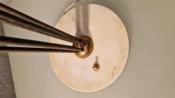 Discount Pamono Mid-Century Style Alberello Floor Lamp in Iron and Brass with Circular Base in Marble from Stilnovo, 1980s