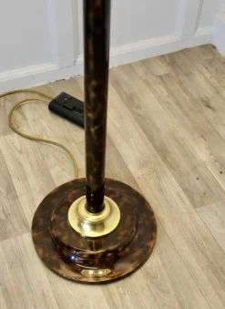 New Pamono Mid-Century Style Tortoise Shell Standard Floor Lamp, 1970s