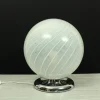 Online Pamono Mid-Century Swirl Murano Table Ball Lamp with Chrome Base, 1970s