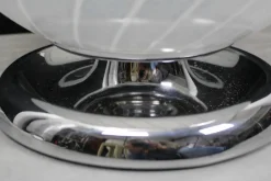 Online Pamono Mid-Century Swirl Murano Table Ball Lamp with Chrome Base, 1970s