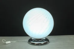 Online Pamono Mid-Century Swirl Murano Table Ball Lamp with Chrome Base, 1970s