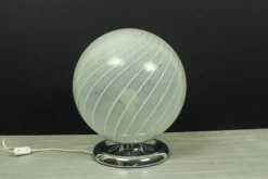 Online Pamono Mid-Century Swirl Murano Table Ball Lamp with Chrome Base, 1970s