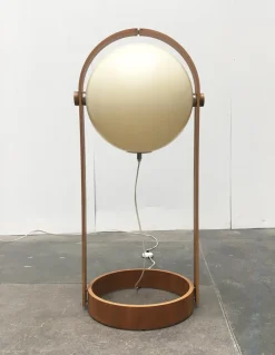 Clearance Pamono Mid-Century Swiss Space Age Plastic & Plywood Floor Lamp from Temde, 1960s