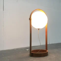 Clearance Pamono Mid-Century Swiss Space Age Plastic & Plywood Floor Lamp from Temde, 1960s