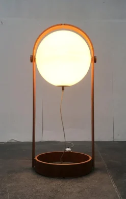 Clearance Pamono Mid-Century Swiss Space Age Plastic & Plywood Floor Lamp from Temde, 1960s