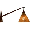 Best Pamono Mid-Century Teak and Rattan Swing Arm Wall Lamp attributed to Temde, 1960s