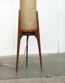 Clearance Pamono Mid-Century Teak Rocket Tripod Floor Lamp, 1960s