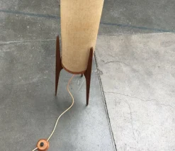 Clearance Pamono Mid-Century Teak Rocket Tripod Floor Lamp, 1960s